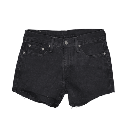 Levi's 514 Women's Black Denim High-Rise Frayed Hem Shorts W29 L30 100% Cotton Vintage