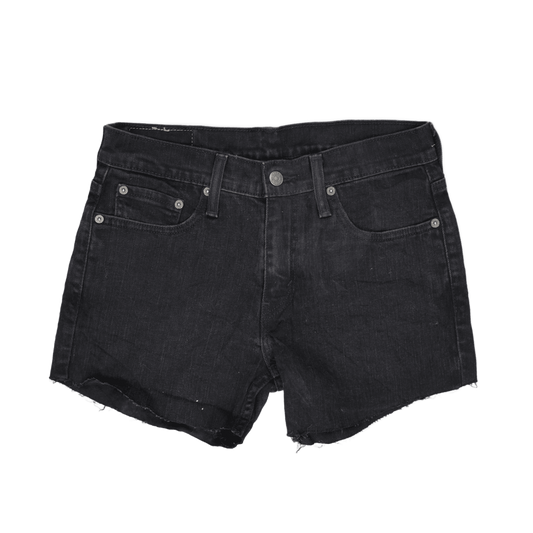 Levi's 514 Women's Black Denim High-Rise Frayed Hem Shorts W29 L30 100% Cotton Vintage