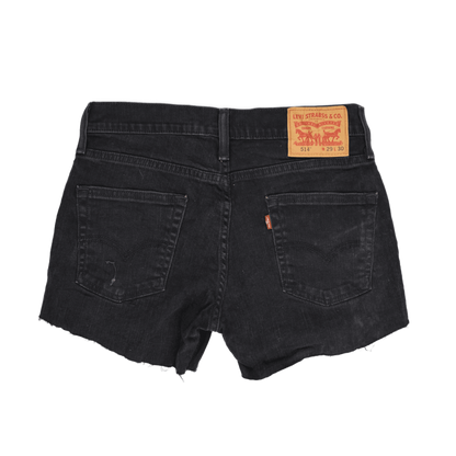 Levi's 514 Women's Black Denim High-Rise Frayed Hem Shorts W29 L30 100% Cotton Vintage