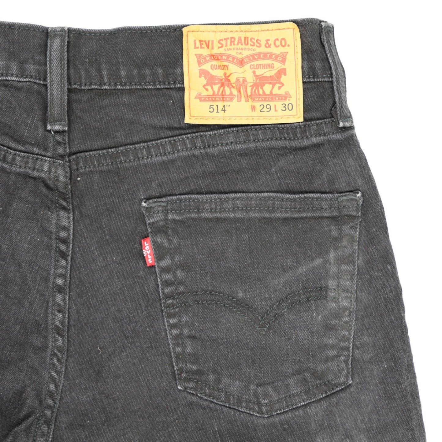 Levi's 514 Women's Black Denim High-Rise Frayed Hem Shorts W29 L30 100% Cotton Vintage