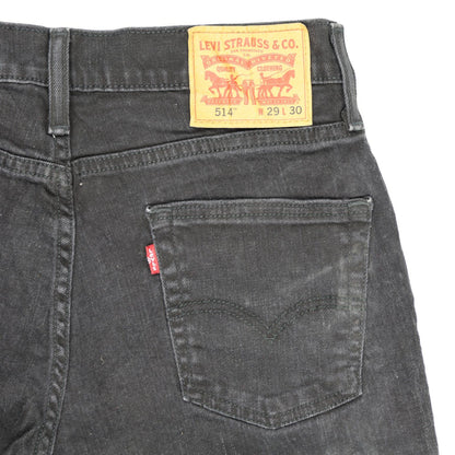 Levi's 514 Women's Black Denim High-Rise Frayed Hem Shorts W29 L30 100% Cotton Vintage