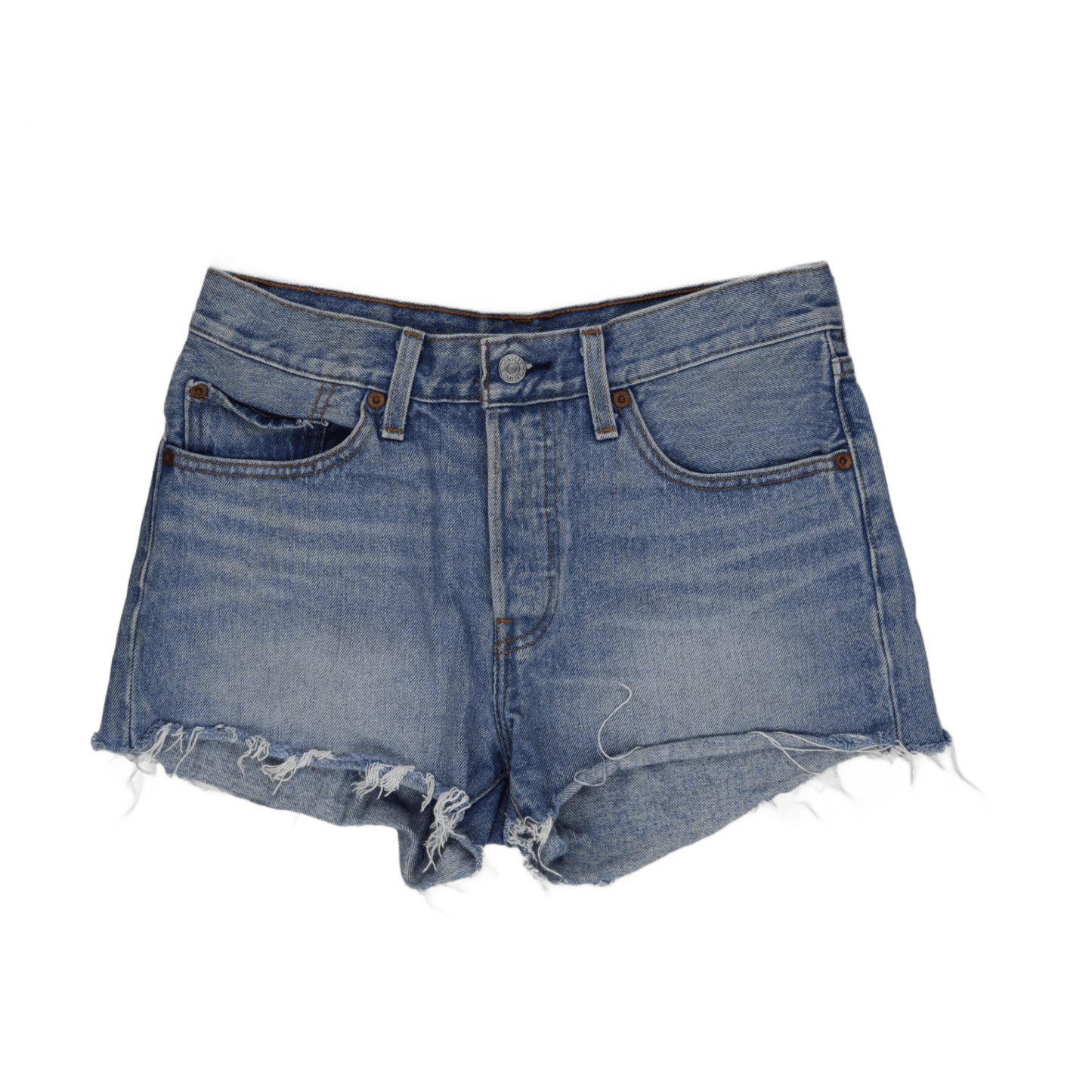 Levi's Vintage 501 High Waisted Distressed Denim Shorts Light Blue W31 Cotton
