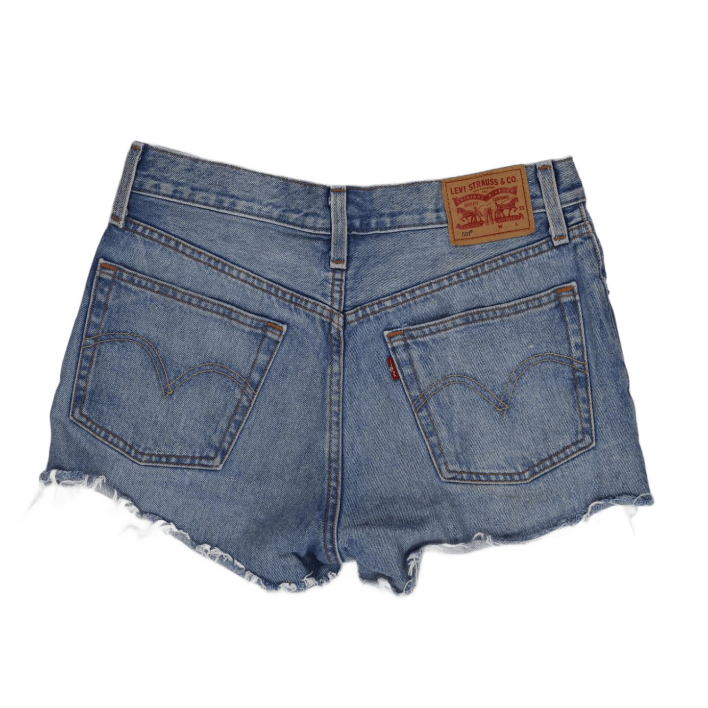 Levi's Vintage 501 High Waisted Distressed Denim Shorts Light Blue W31 Cotton
