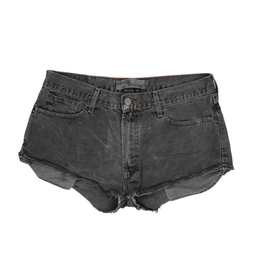 Levi's Vintage 559 Black Denim Cut Off Shorts W32 100% Cotton Womens