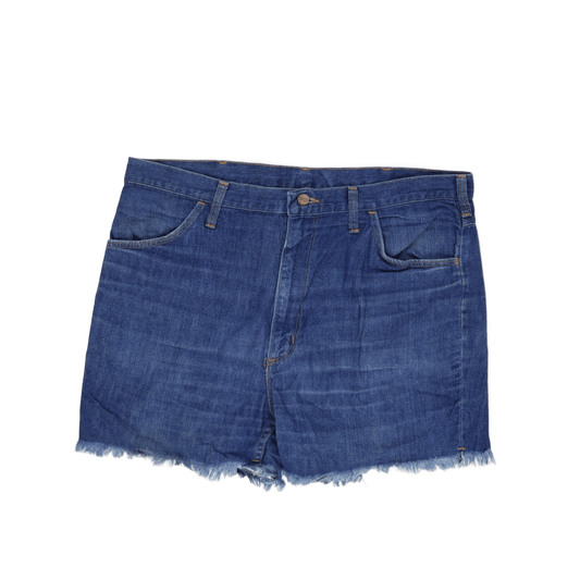 Wrangler Vintage Blue Denim Cut-Off Shorts Women's Size 14 8 Inch Inseam Cotton