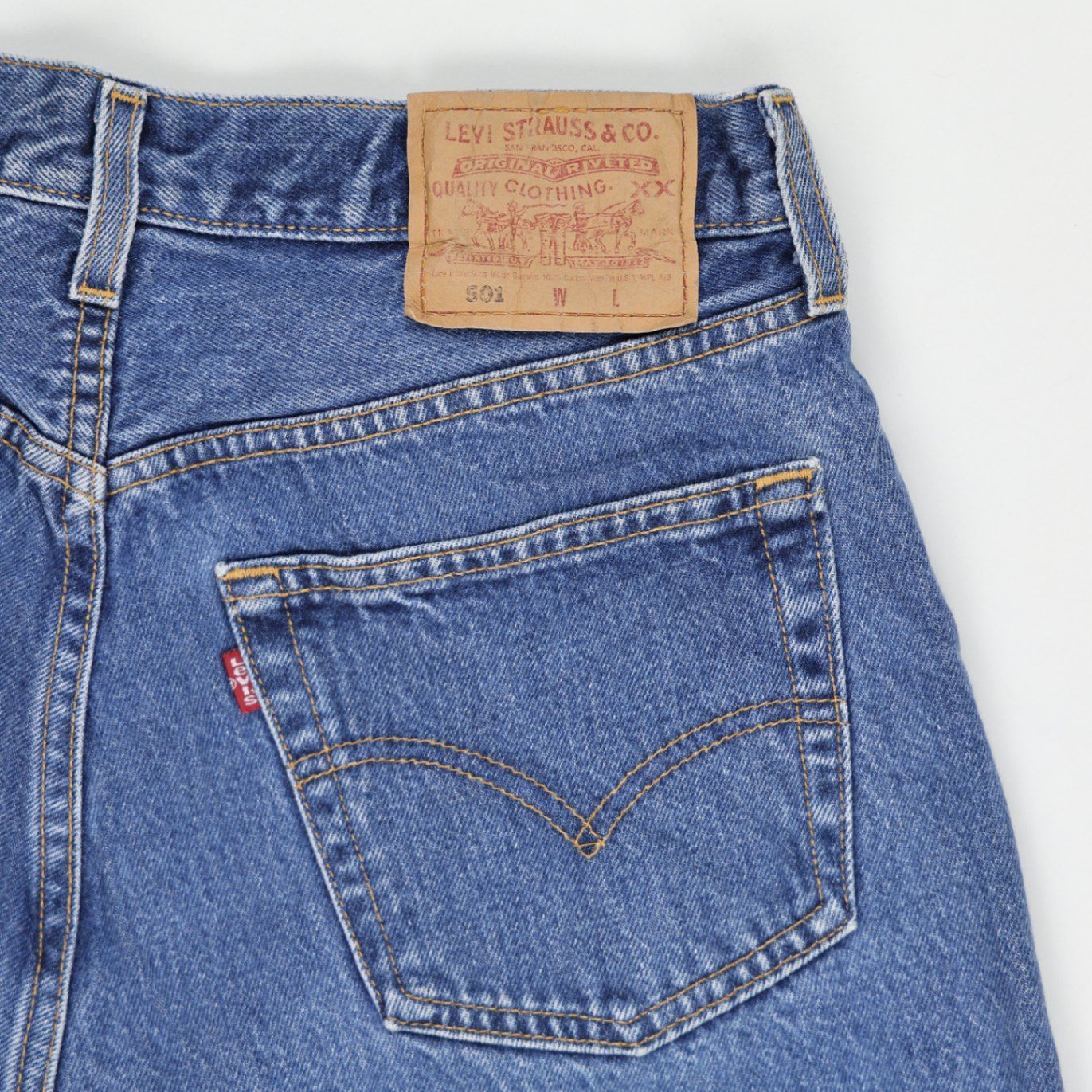 Levi's 501 Vintage Blue Denim Shorts W34 L18 100% Cotton