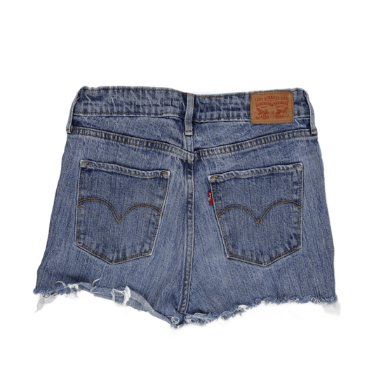 Levi's Women's Vintage High Waist Raw Hem Denim Shorts Blue Size 28 100% Cotton