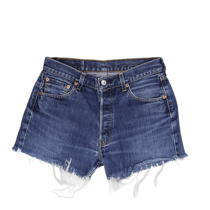 Levi's 501 High-Waisted Distressed Denim Shorts Blue W31 L21 Cotton Vintage Casual