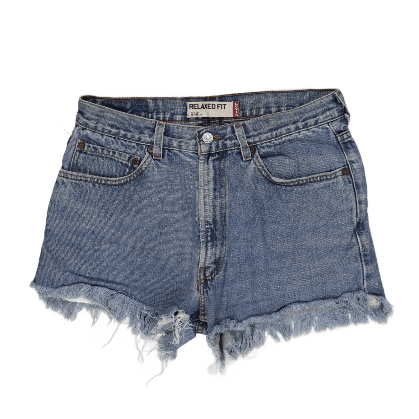 Levi's 550 Relaxed Fit Denim Shorts Light Blue W34 Cotton Vintage Women's