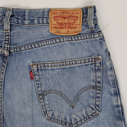 Levi's 550 Relaxed Fit Denim Shorts Light Blue W34 Cotton Vintage Women's