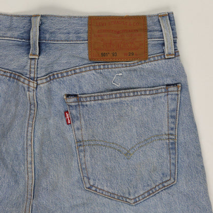 Levi's 501 Custom Art Denim Shorts Light Blue W29 100% Cotton Vintage