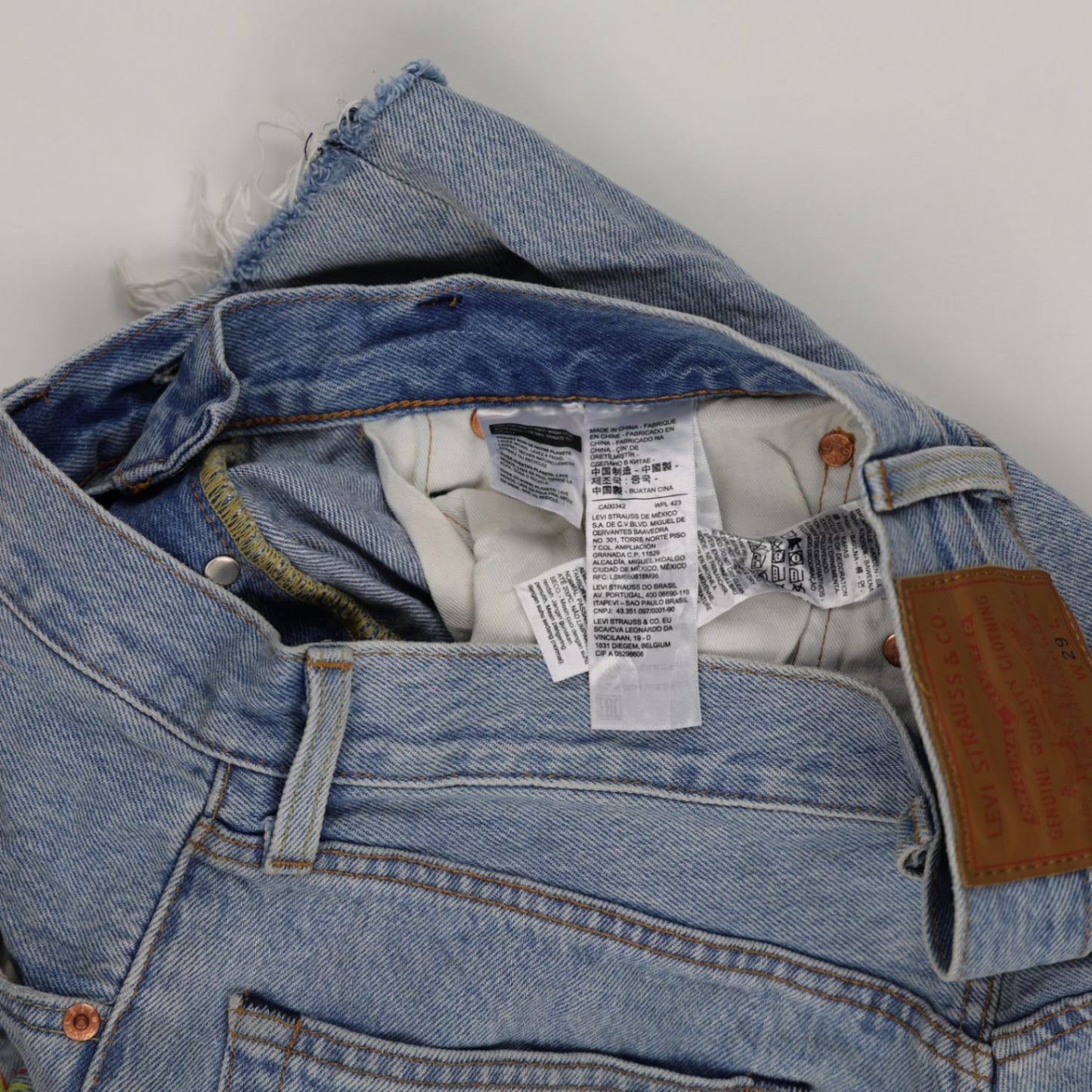 Levi's 501 Custom Art Denim Shorts Light Blue W29 100% Cotton Vintage