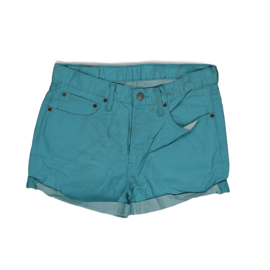 Levi's 501 Turquoise Denim Shorts W30 100% Cotton 8 Inch Inseam