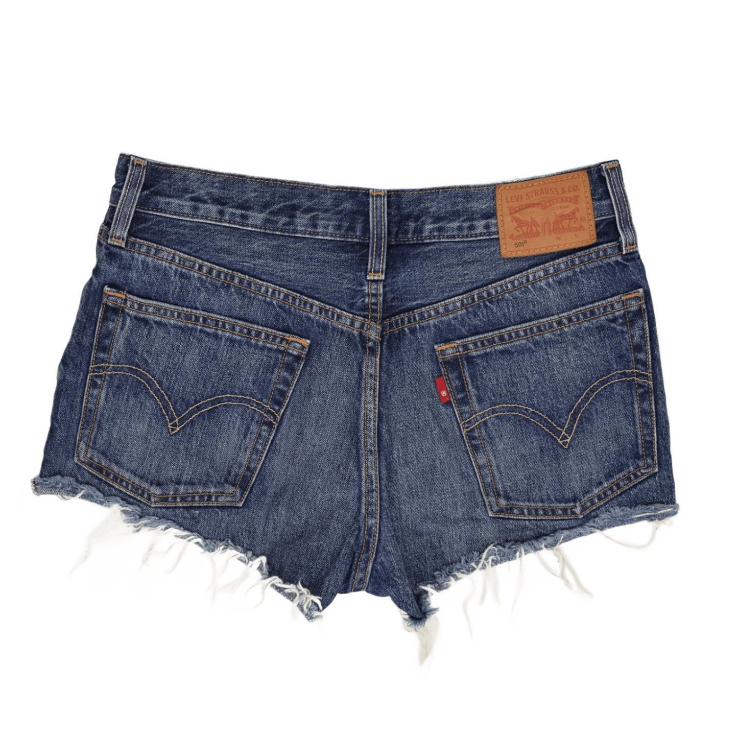 Levi's 501 High Rise Distressed Denim Shorts Blue 30W 100% Cotton Vintage