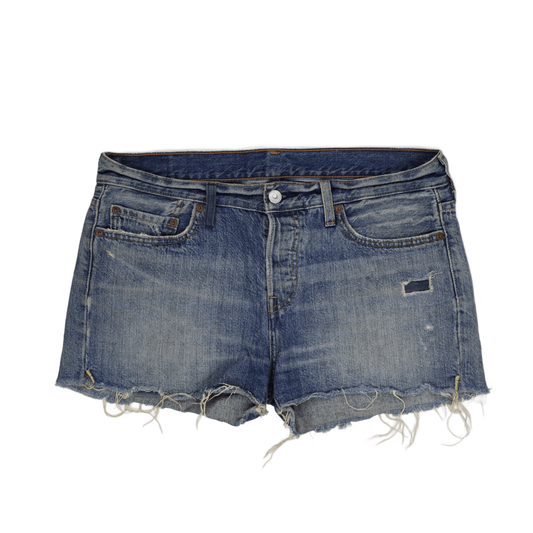 Levi's Women's Vintage Distressed Denim Shorts Blue UK 12 100% Cotton 6 Inseam