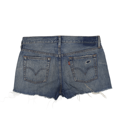 Levi's Women's Vintage Distressed Denim Shorts Blue UK 12 100% Cotton 6 Inseam