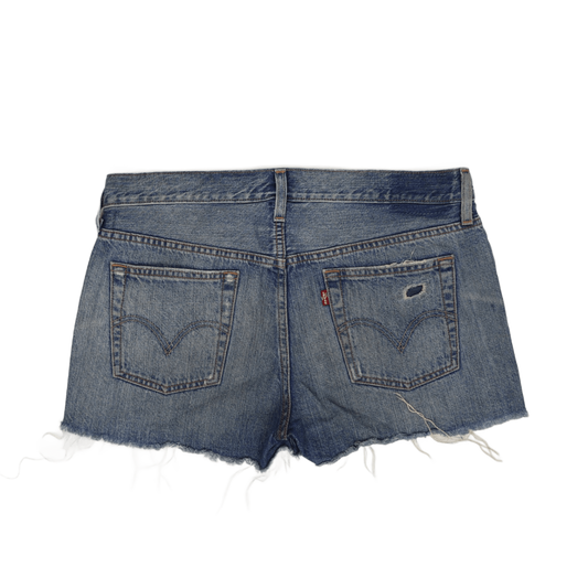 Levi's Women's Vintage Distressed Denim Shorts Blue UK 12 100% Cotton 6 Inseam