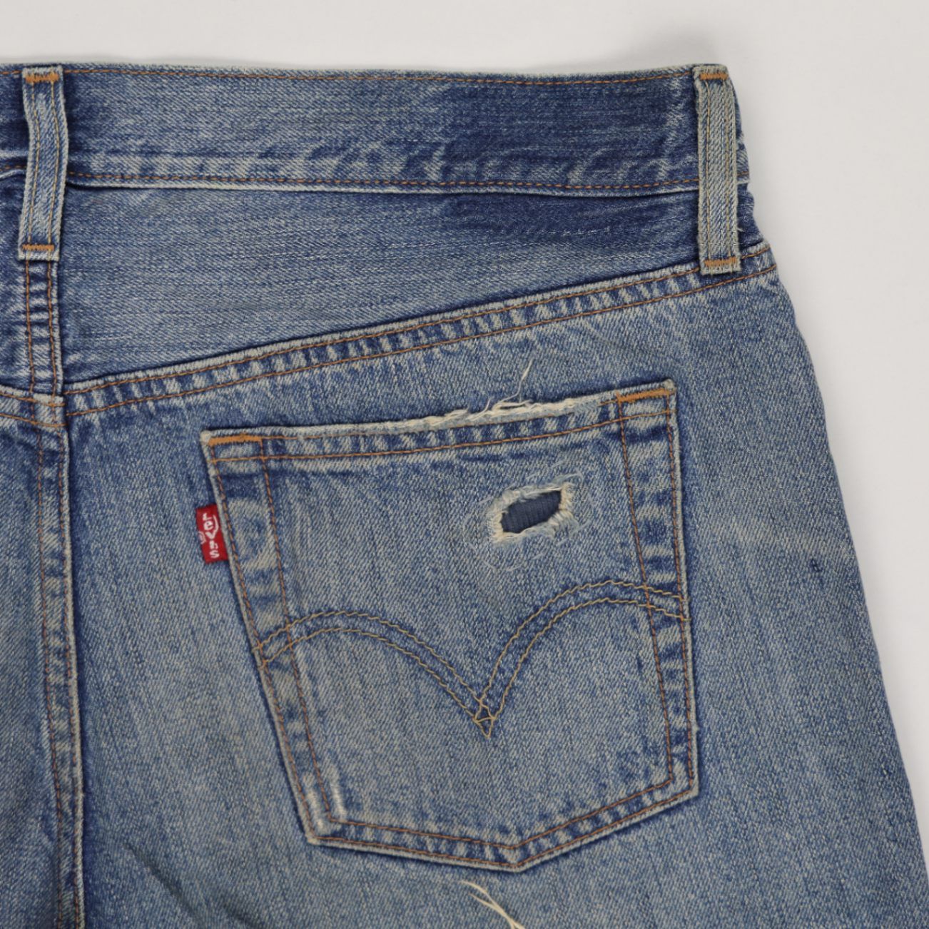 Levi's Women's Vintage Distressed Denim Shorts Blue UK 12 100% Cotton 6 Inseam
