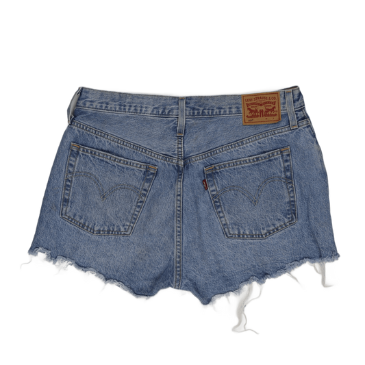 Levi's 501 High Waisted Distressed Denim Shorts Vintage Blue W31 Cotton