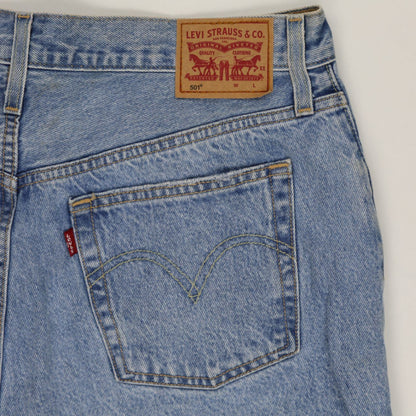 Levi's 501 High Waisted Distressed Denim Shorts Vintage Blue W31 Cotton