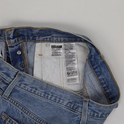 Levi's 501 High Waisted Distressed Denim Shorts Vintage Blue W31 Cotton