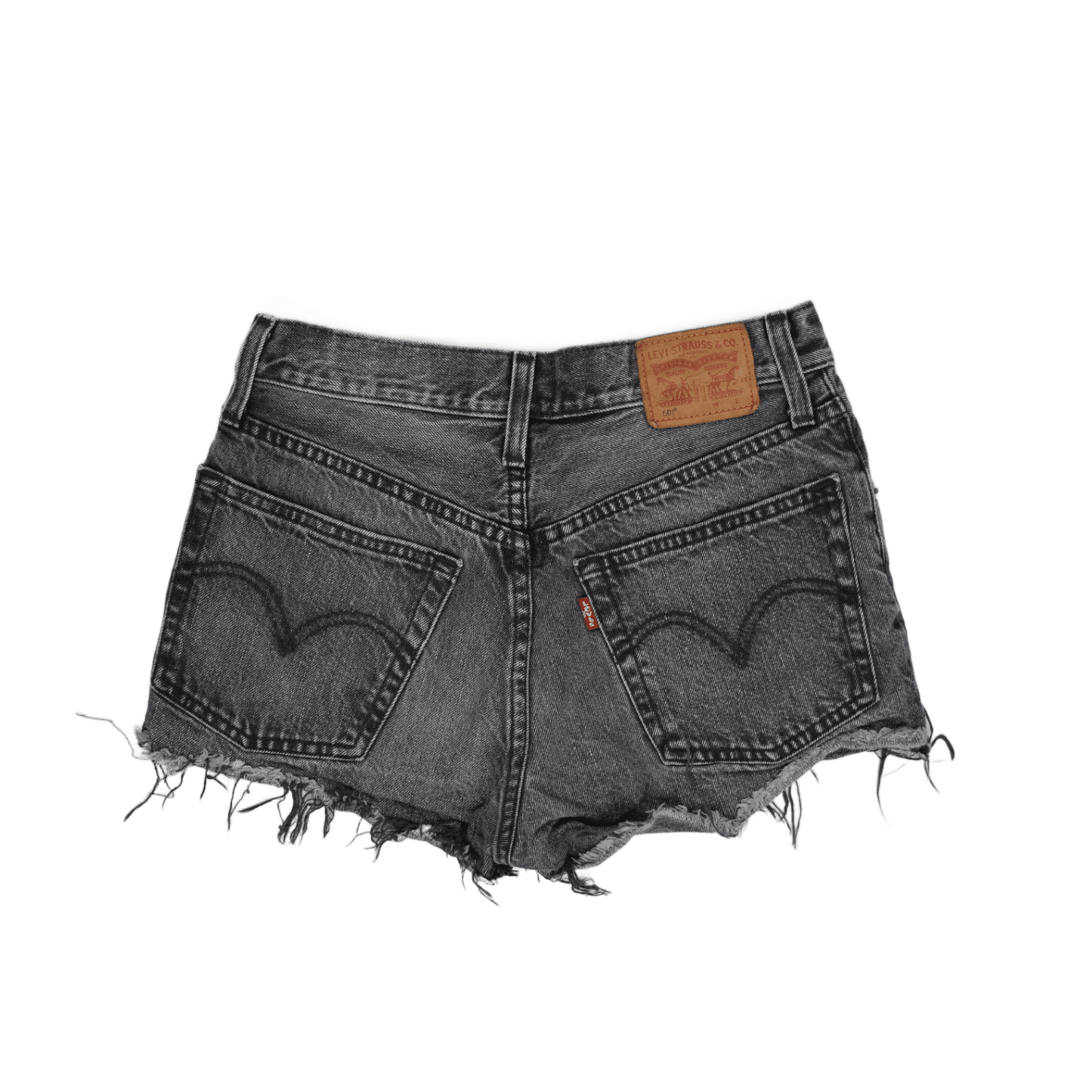 Levi's 501 High-Waisted Denim Shorts Washed Black Size L 100% Cotton 3 Inch Inseam