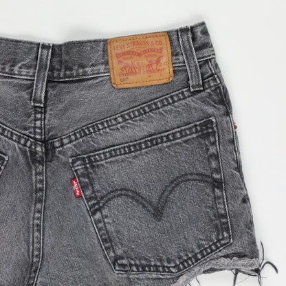 Levi's 501 High-Waisted Denim Shorts Washed Black Size L 100% Cotton 3 Inch Inseam