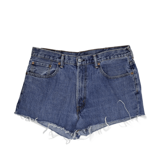 Levi's 550 Vintage High Rise Distressed Denim Shorts Blue W38 100 Cotton
