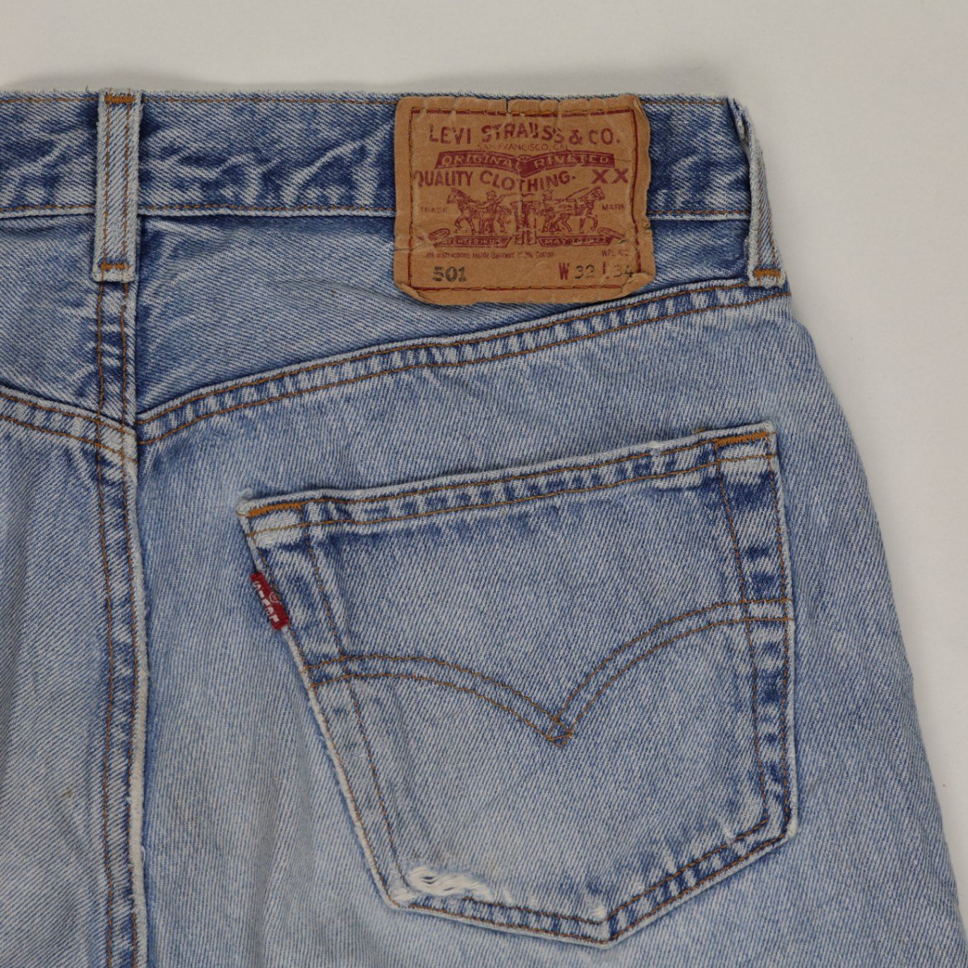 Levi's 501 Vintage Denim Cut-Off Shorts Blue W32 100% Cotton