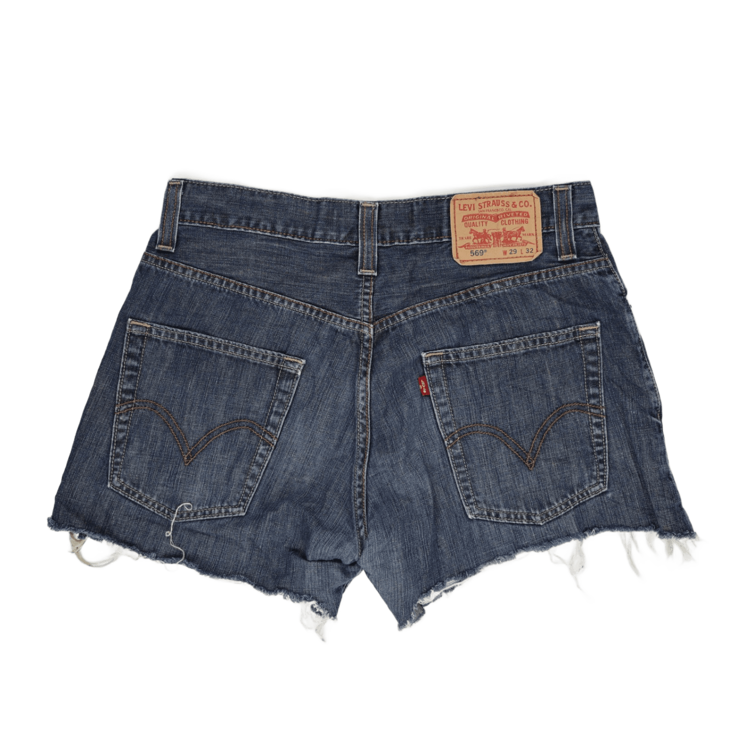 Levi's 569 Loose Straight Denim Shorts Blue W29 L32 Cotton Vintage