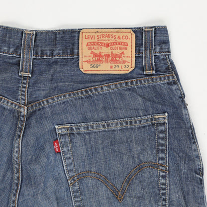 Levi's 569 Loose Straight Denim Shorts Blue W29 L32 Cotton Vintage