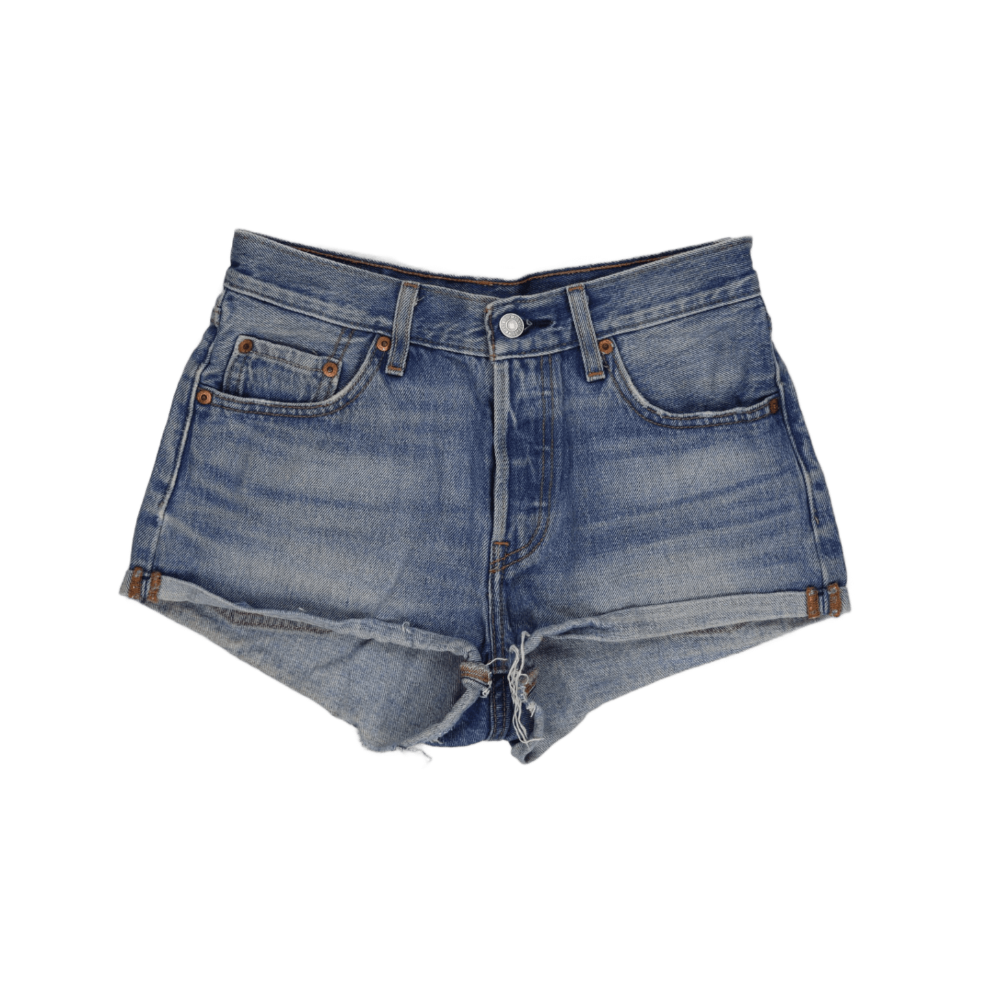 Levi's 501 High Waist Vintage Denim Shorts Light Blue W30 L27 100% Cotton