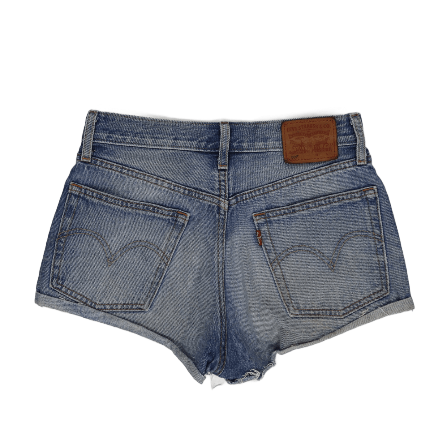 Levi's 501 High Waist Vintage Denim Shorts Light Blue W30 L27 100% Cotton