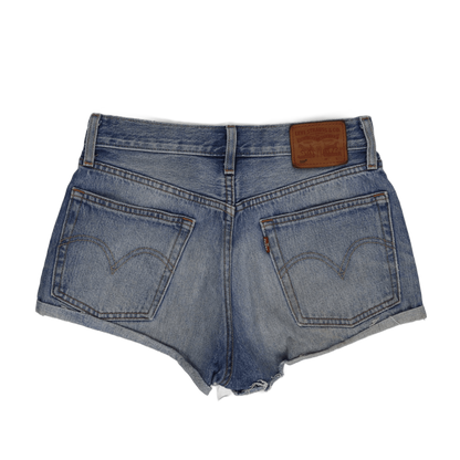 Levi's 501 High Waist Vintage Denim Shorts Light Blue W30 L27 100% Cotton