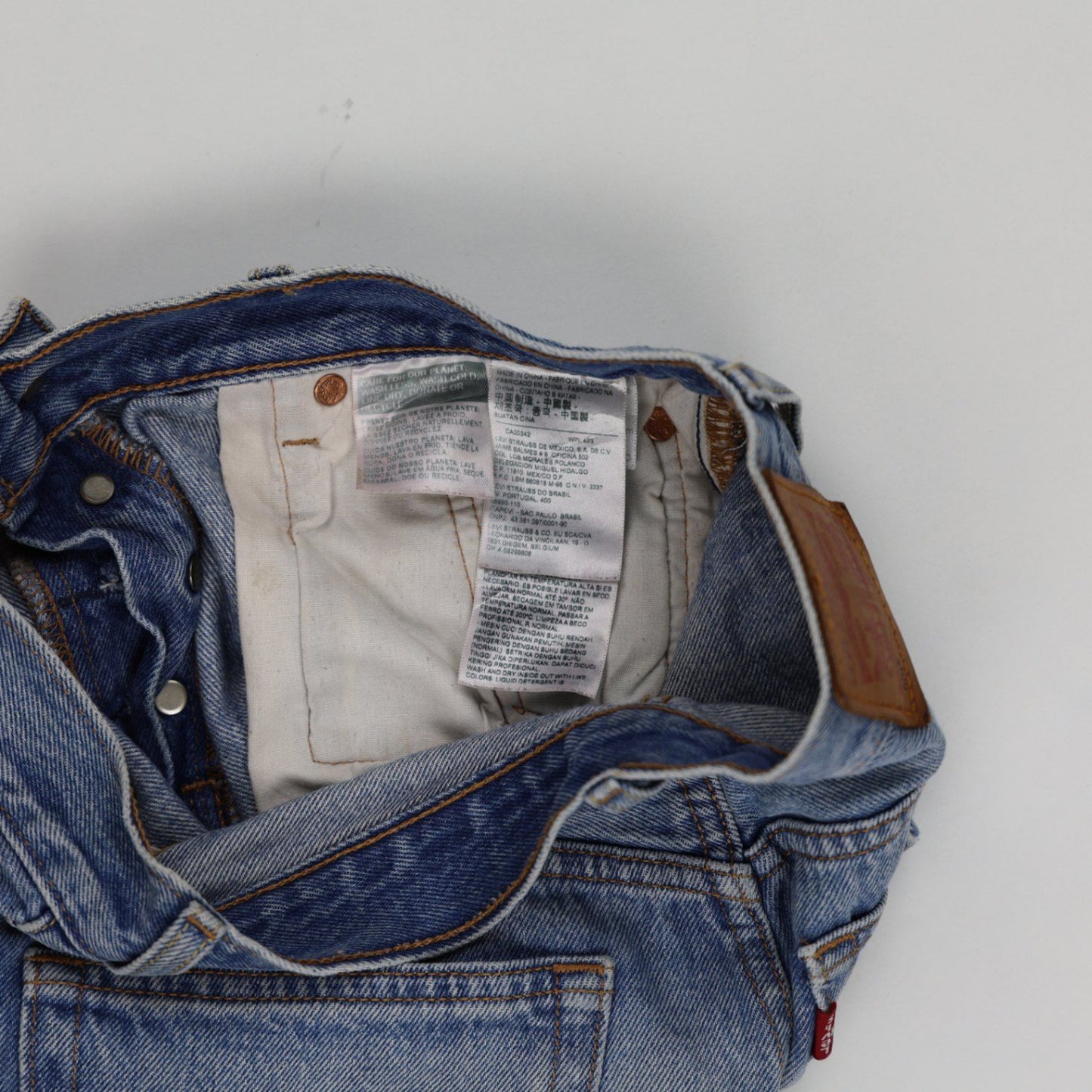Levi's 501 High Waist Vintage Denim Shorts Light Blue W30 L27 100% Cotton