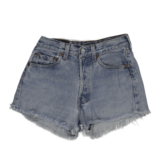 Levi's 501 Vintage High Waisted Denim Shorts Light Blue Size 27 Cotton Denim