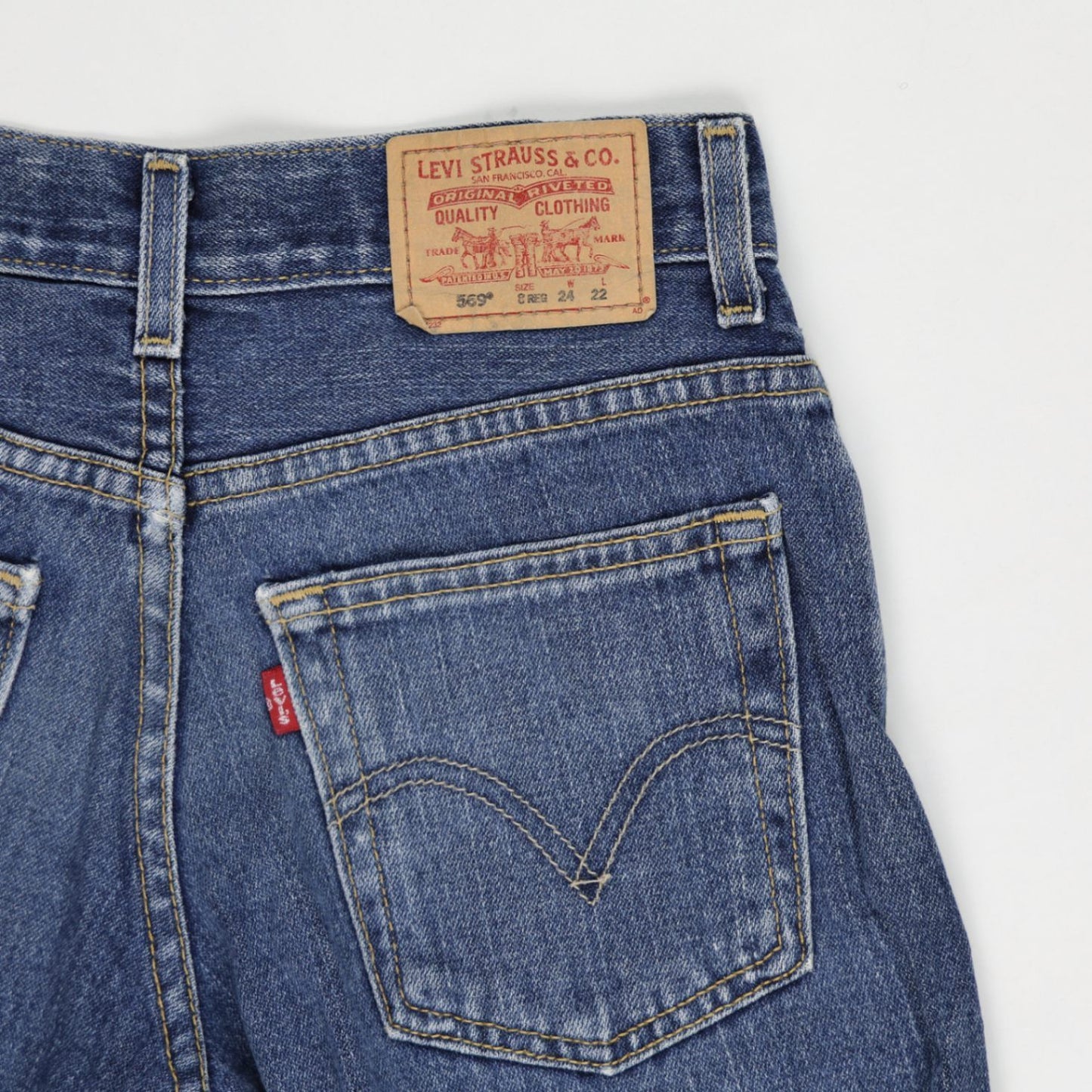Levi's 569 Loose Fit Denim Shorts Blue W32 100 Cotton Vintage