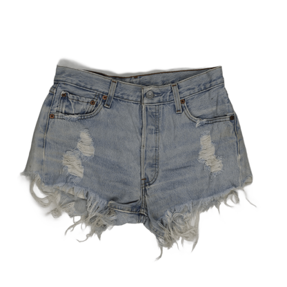Levi's 501 Distressed Light Blue High Rise Denim Shorts W30 Vintage Cotton