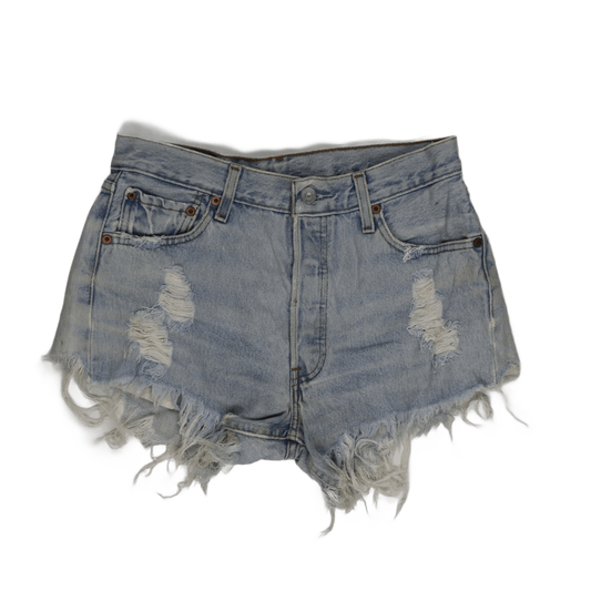 Levi's 501 Distressed Light Blue High Rise Denim Shorts W30 Vintage Cotton