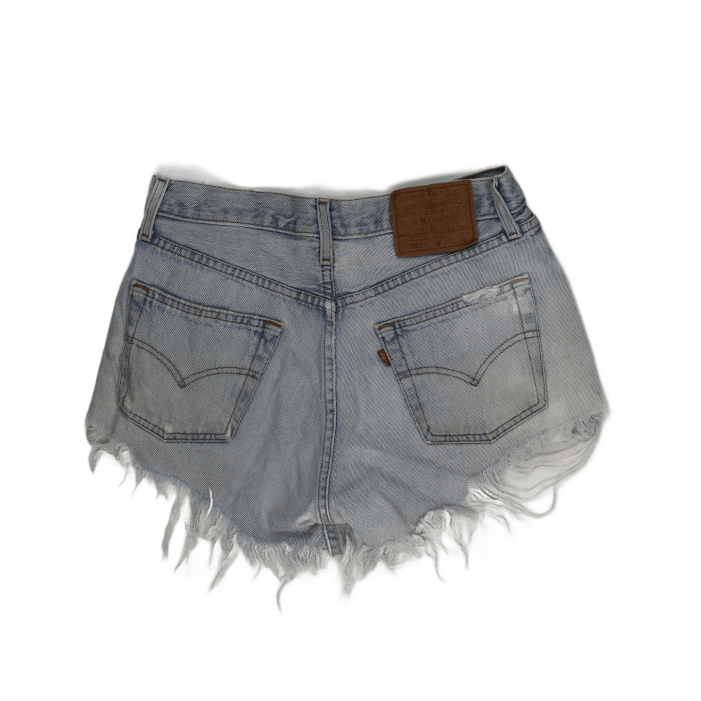 Levi's 501 Distressed Light Blue High Rise Denim Shorts W30 Vintage Cotton