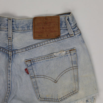 Levi's 501 Distressed Light Blue High Rise Denim Shorts W30 Vintage Cotton