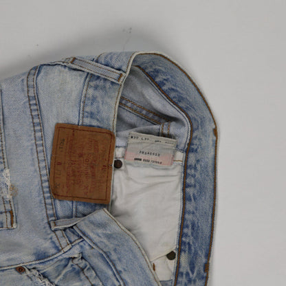 Levi's 501 Distressed Light Blue High Rise Denim Shorts W30 Vintage Cotton