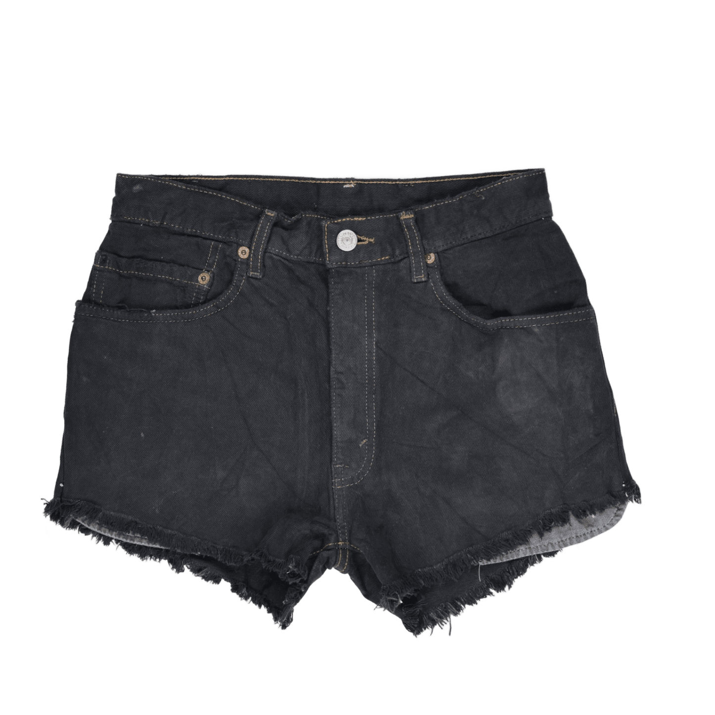 Levi's Vintage Black Denim Shorts Women W28 Cotton 4 Inseam