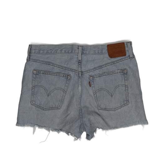 Levi's 501 High Rise Distressed Denim Shorts Light Blue Size 28 W 100 Percent Cotton Vintage