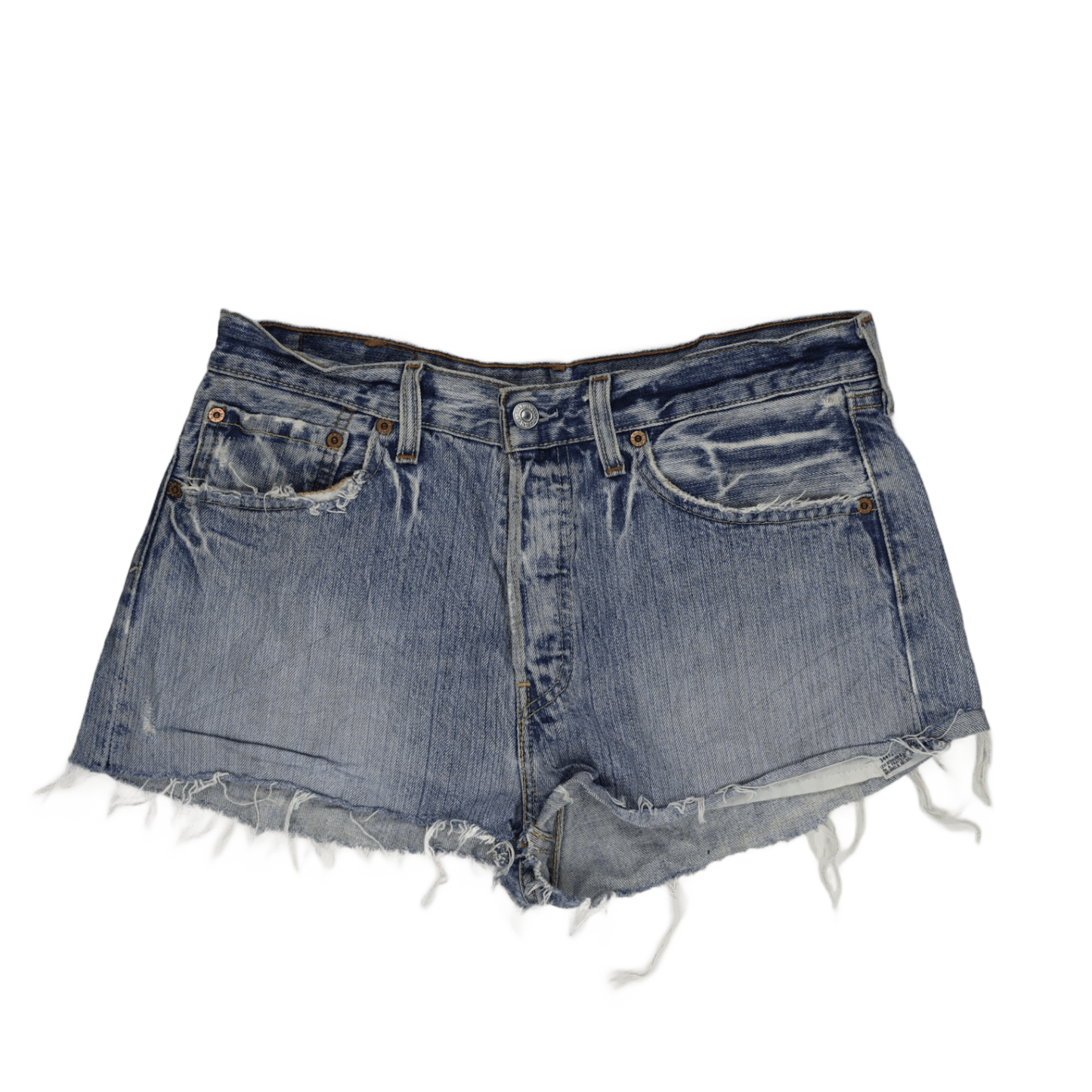 Levi's 501 Vintage High Waisted Cut Off Denim Shorts Blue W31 L Cotton