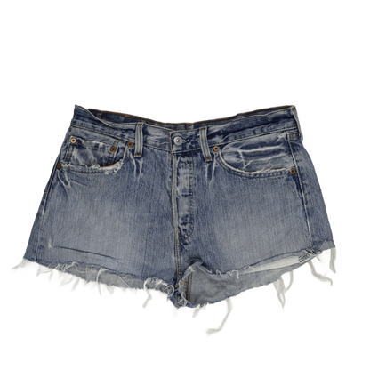 Levi's 501 Vintage High Waisted Cut Off Denim Shorts Blue W31 L Cotton