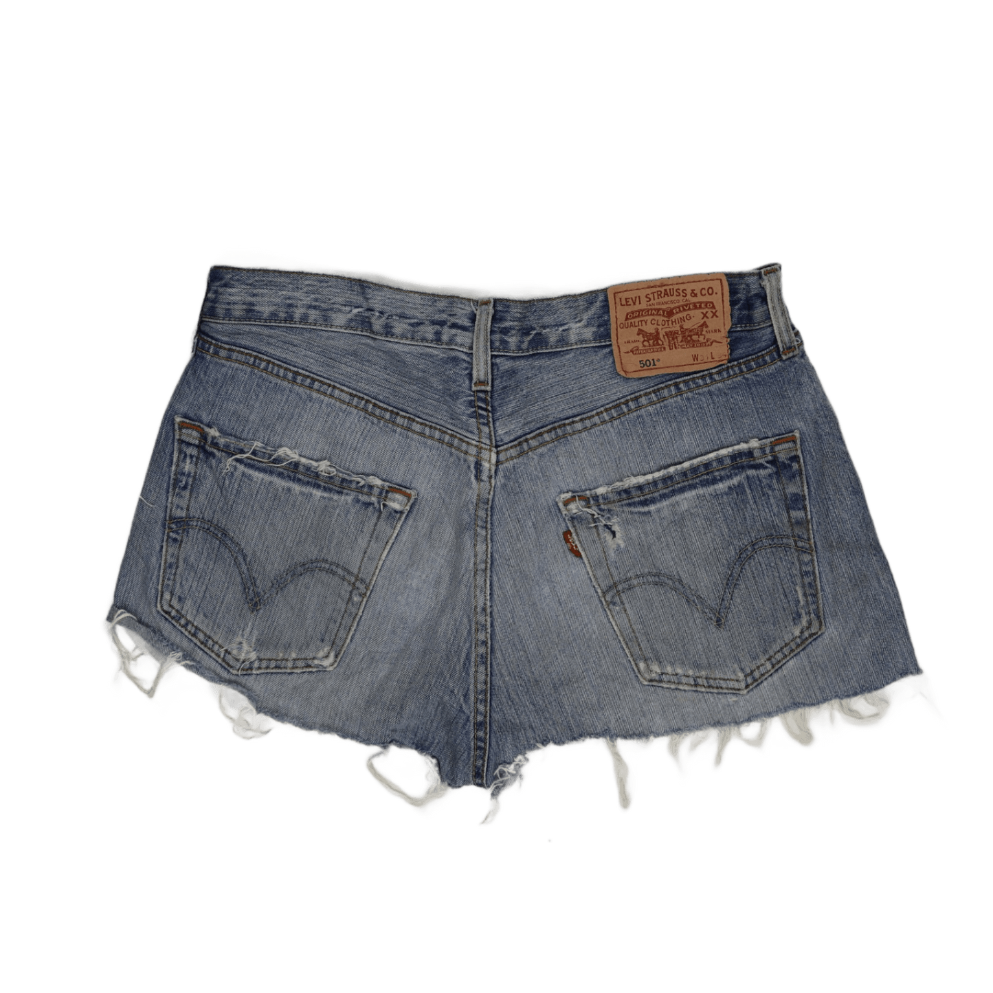 Levi's 501 Vintage High Waisted Cut Off Denim Shorts Blue W31 L Cotton