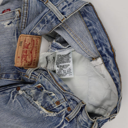 Levi's 501 Vintage High Waisted Cut Off Denim Shorts Blue W31 L Cotton