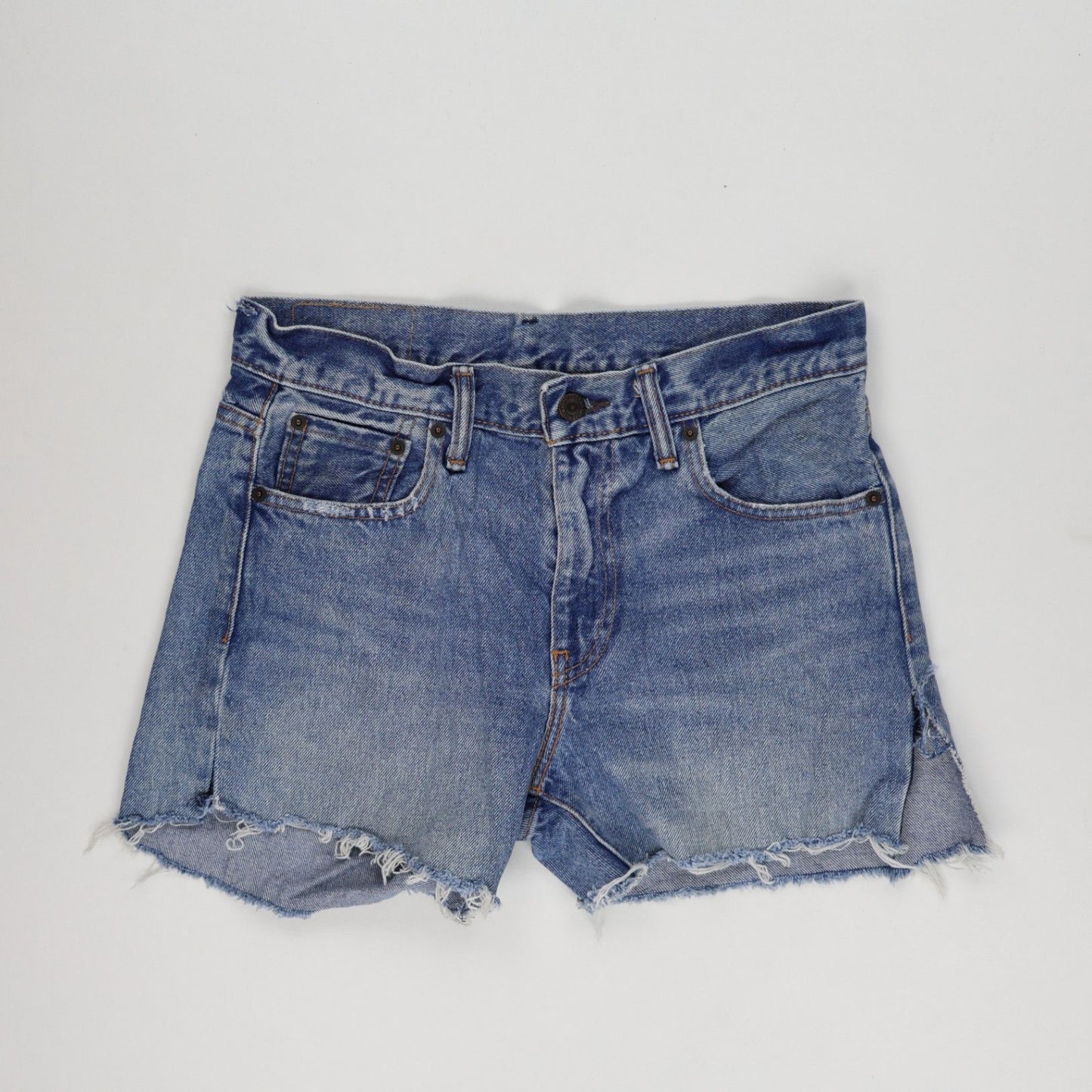 Levi's 505 Vintage Distressed Cut-Off Shorts Blue 29W Cotton Denim
