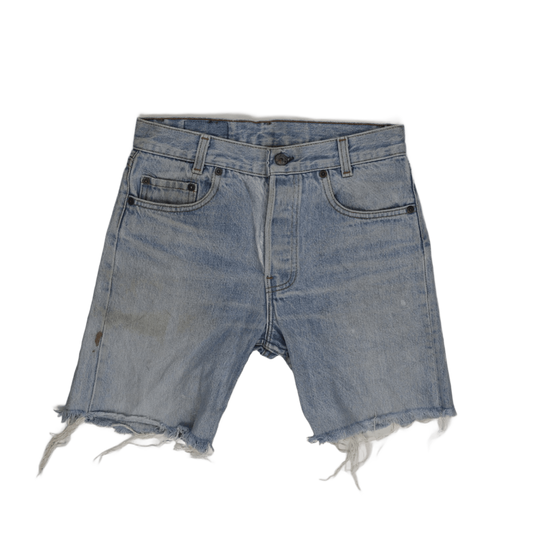 Levi's Vintage Cut-Off Denim Shorts Light Blue Size 32 Men's 9 Inch Inseam Distressed Casual